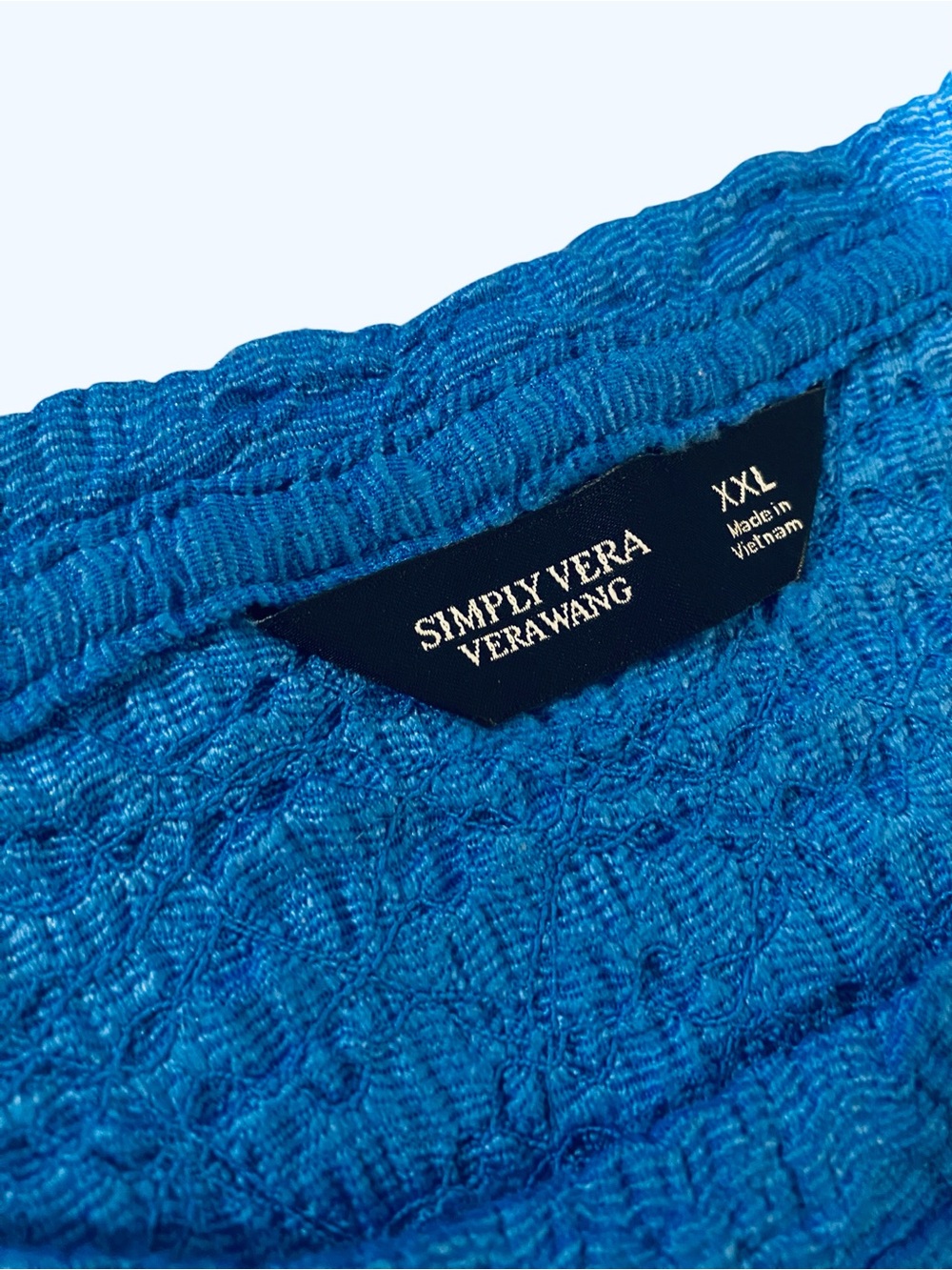 💙Simply Vera Vera Wang Bright Blue Textured Short Sleeve Tee